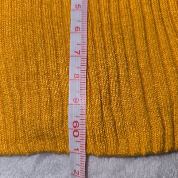 Massimo Dutti mustard yellow ribbed sweater mulberry silk cotton M - Picture 9 of 11